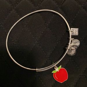 Alex and Ani Apple Enamel Silver Bracelet
